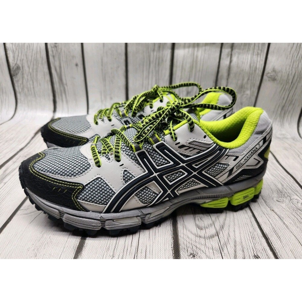 ASICS GEL-Kahana 7 Men's 8 Trail Running Shoes Gray Neon Green Lime T4G0N New